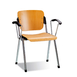 Стул ERA Wood Arm Chrome